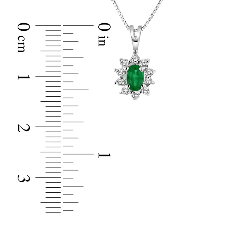0.35ctw Emerald and Diamond Pendant 14k Yellow Gold