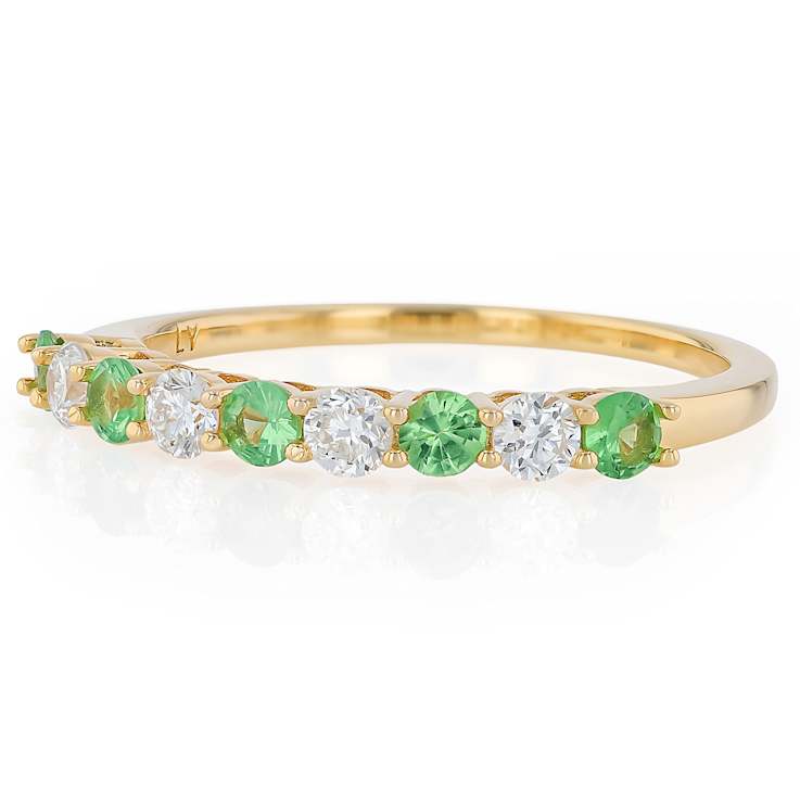 Tsavorite And Lab-Grown Diamond Band Ring In 18K Gold Over Sterling
Silver 0.53ctw