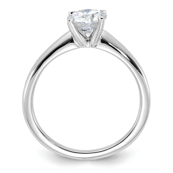 Rhodium Over 14K White Gold 1 ct. D E F Pure Light Round Moissanite
Solitaire Ring