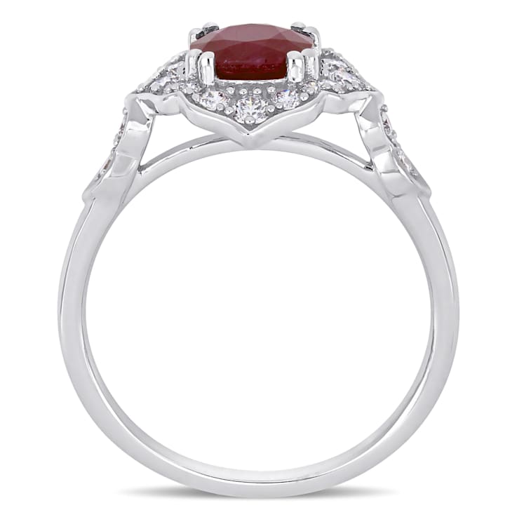 Ruby and Diamond 14K White Gold Ring 1.57ctw