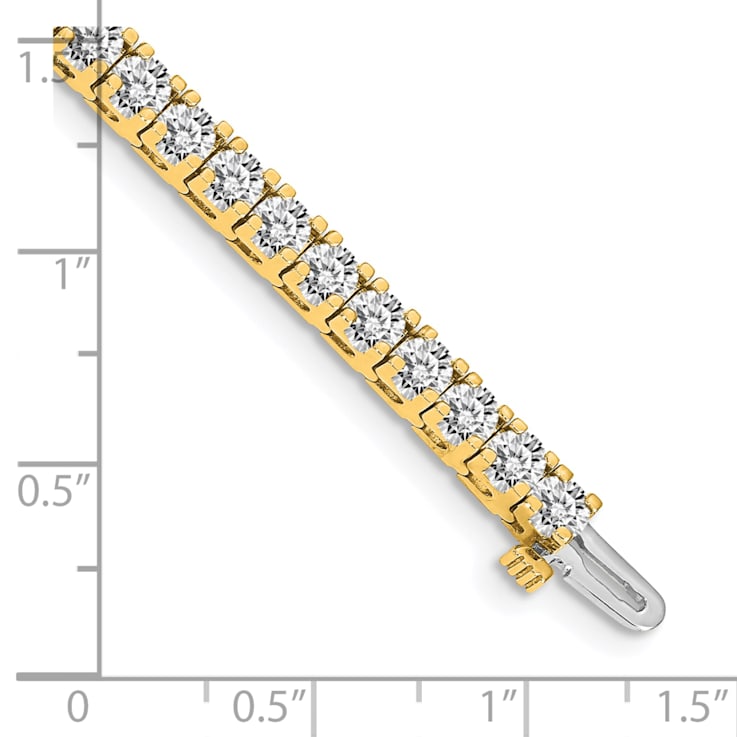 14K Yellow and White Gold Lab Grown Diamond VS/SI GH, Tennis Bracelet