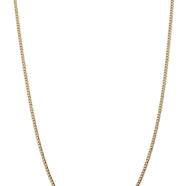 14k Yellow Gold 2.5mm Semi-Solid Curb Link Chain 26"