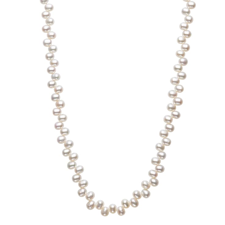 Graduated Cultured Freshwater Pearl Necklace in Sterling Silver