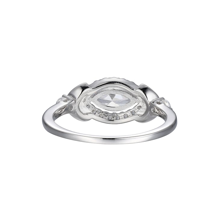 White Cubic Zirconia Rhodium Over Sterling Silver Ring 1.43ctw