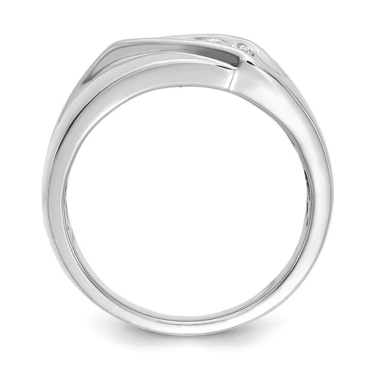 Rhodium Over 14K White Gold Lab Grown Diamond SI1/SI2, G H I, Men's Ring