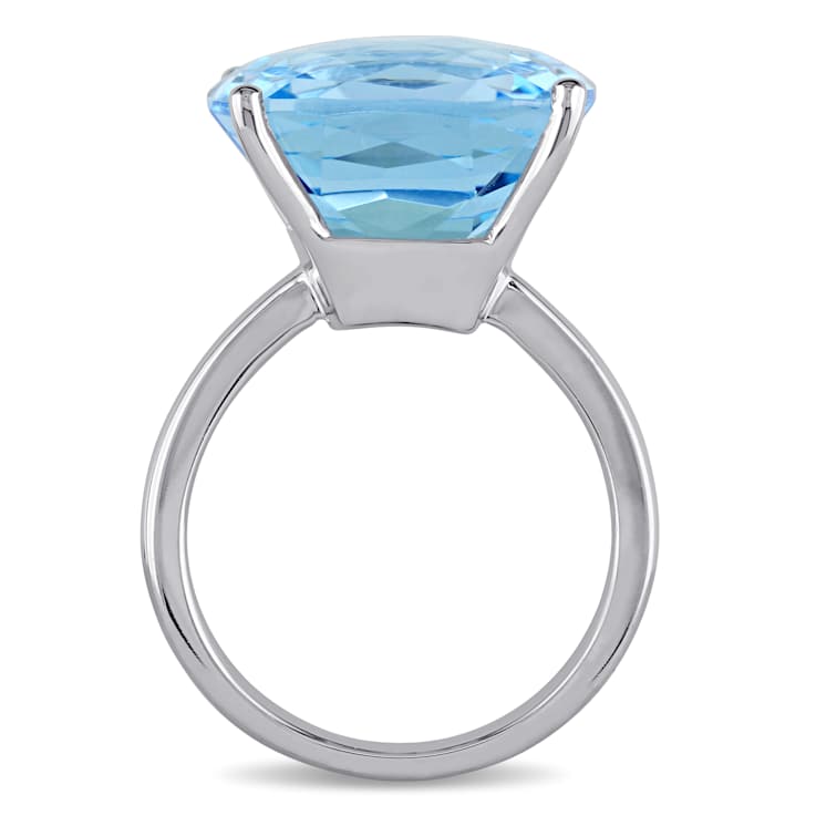 Sky Blue Topaz 14K White Gold Ring 18.45ctw