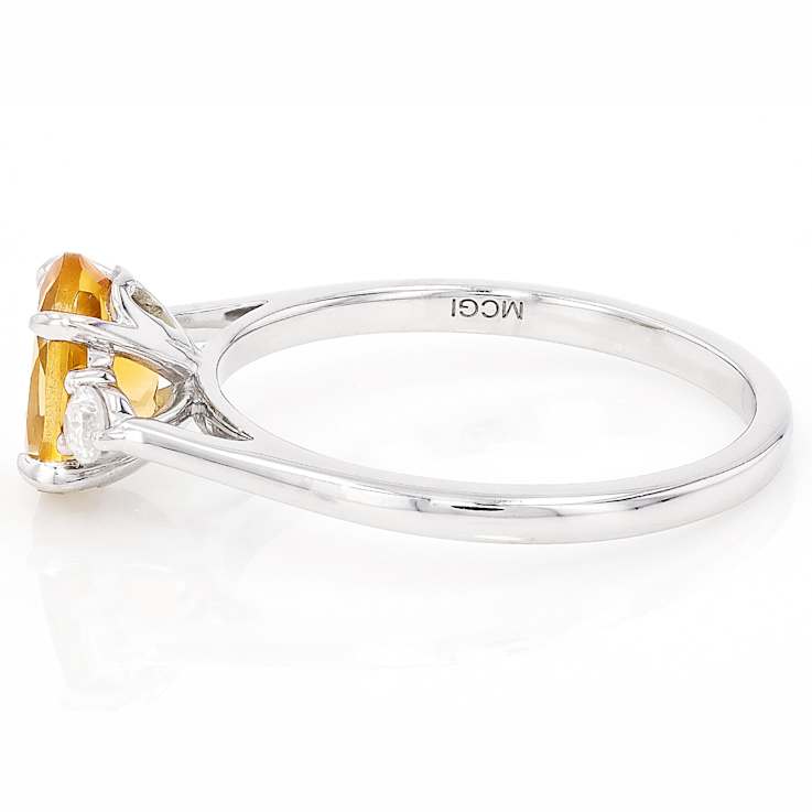 CitrIne And Lab-Grown Diamond Three-Stone Ring In Sterling Silver