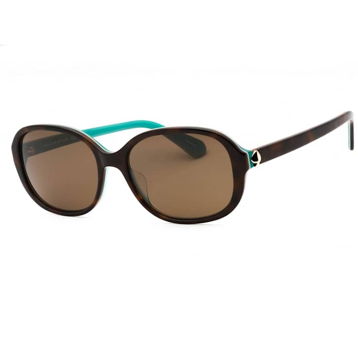 Kate Spade Izabella Havana Turquoise Oval Frame / Bronze Lenses Sunglasses