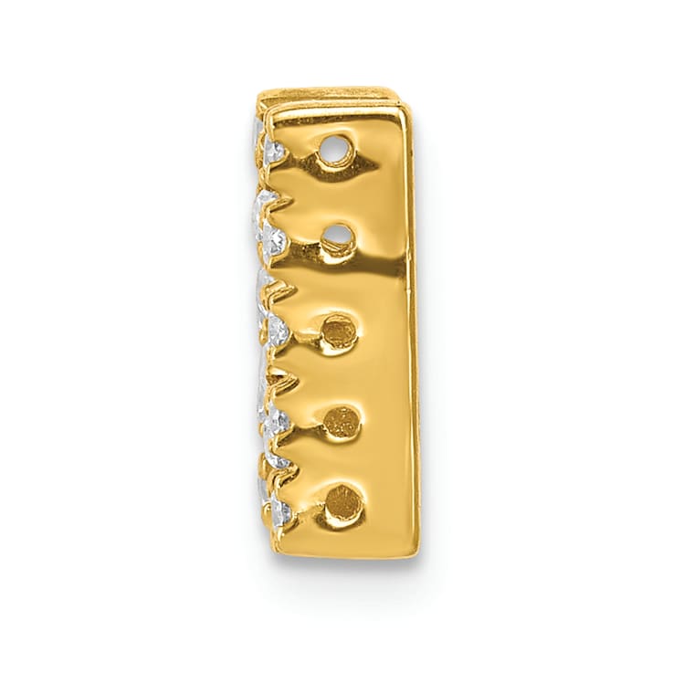 14K Yellow Gold Diamond Letter N Initial Charm