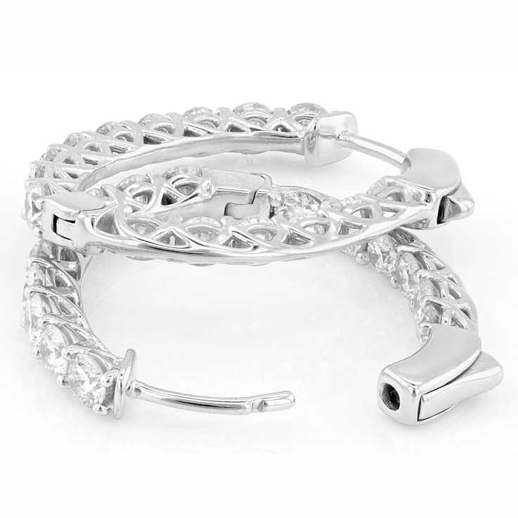 Classic Lab-Grown Diamond Inside-Out Hoop Earrings 3ctw In Sterling Silver