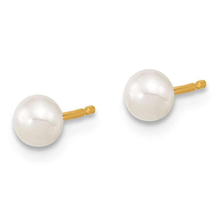 14K Yellow Gold 3-4mm Freshwater Cultured Pearl 14 Inch Necklace, 5 Inch
Bracelet and Earring Set