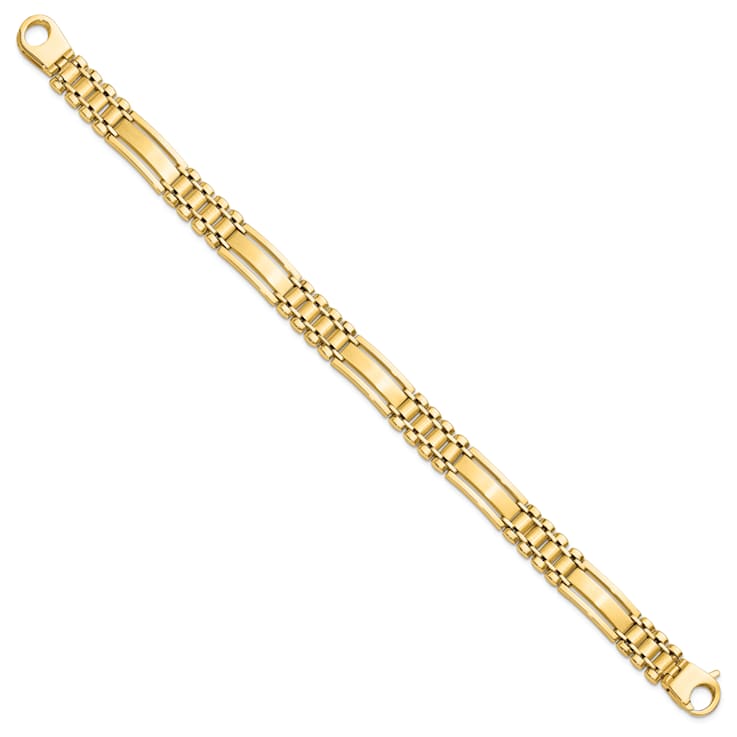 14K Yellow Gold Polished and Satin 8.5-inch Men's Link 14K Yellow Gold Polished and Satin 8.5-inch Men's Link