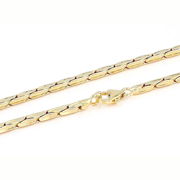 Cardano Chain And Bracelet Set In 18K Gold Over Bronze