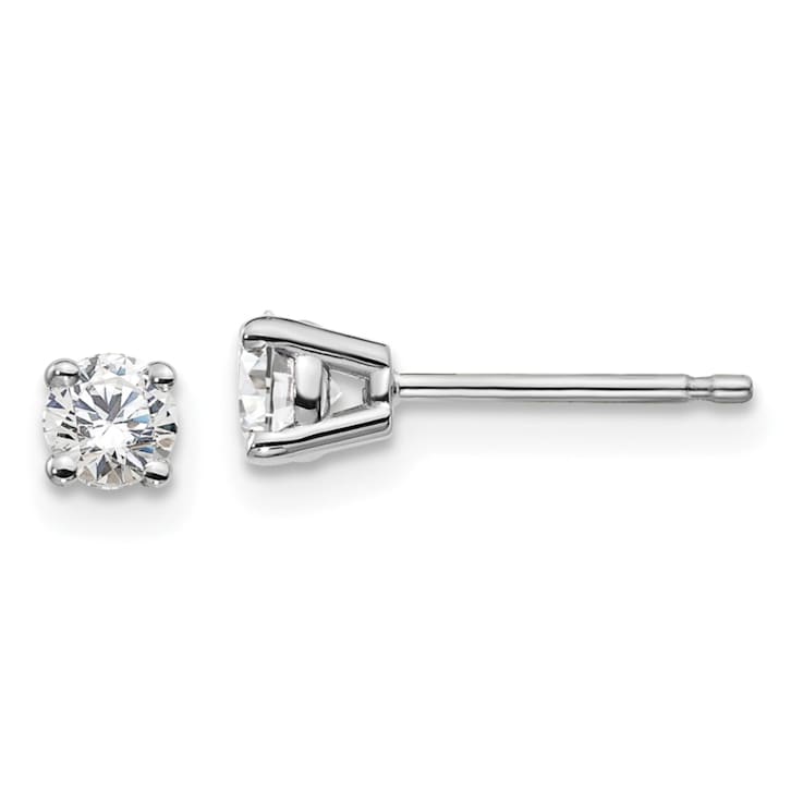 White Lab-Grown Diamond 14K White Gold G-H SI Solitaire Stud Earrings 0.33ctw
