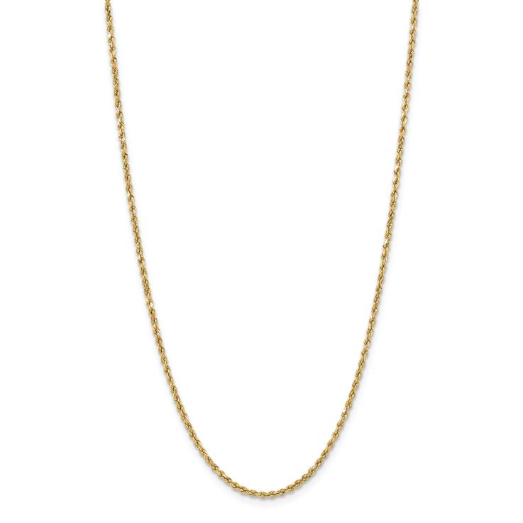 14k Yellow Gold 3mm Diamond-Cut Rope Link Chain