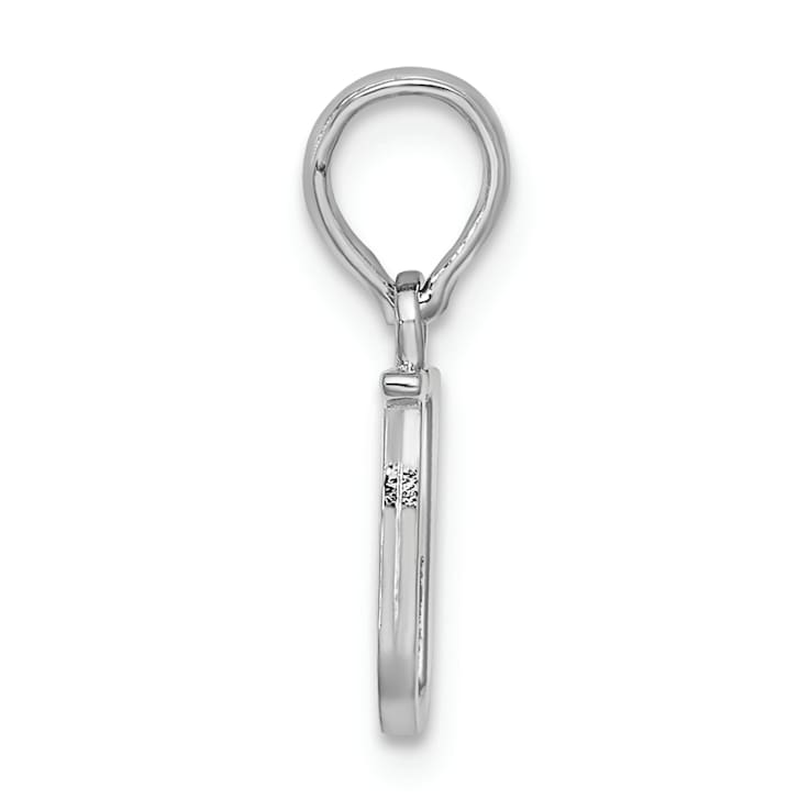 Sterling Silver Polished Block Initial -U- Pendant
