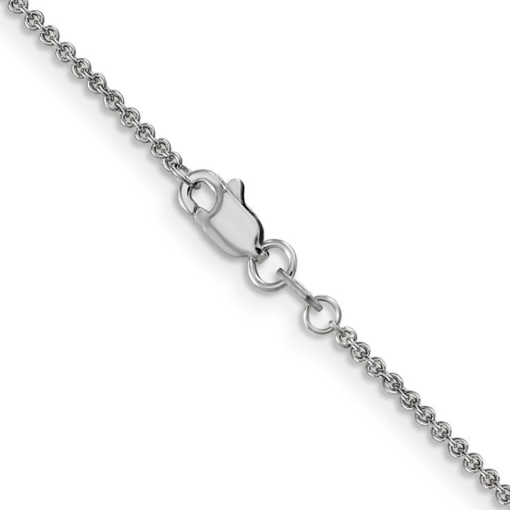 Rhodium Over 14k White Gold 1.4mm Solid Round Open Link Cable 14 Inch Chain