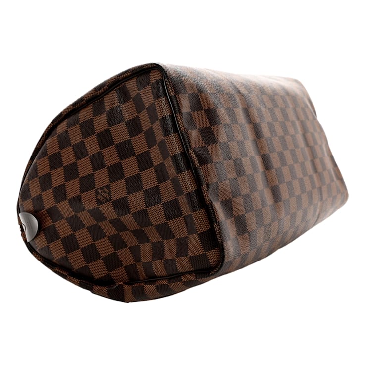 Louis Vuitton Speedy 35 Damier Ebene Coated Canvas Top Handle Key and Lock Handbag 13559A