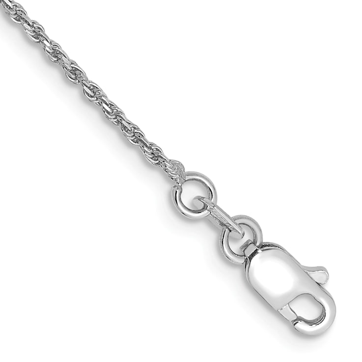 Rhodium Over 14k White Gold 1.15mm Diamond-Cut Rope Link Bracelet