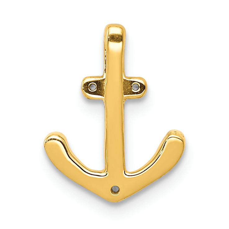 Rhodium Over 14k White Gold Diamond Anchor Chain Slide Pendant