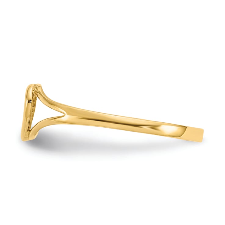 14K Yellow Gold Heart Baby Ring