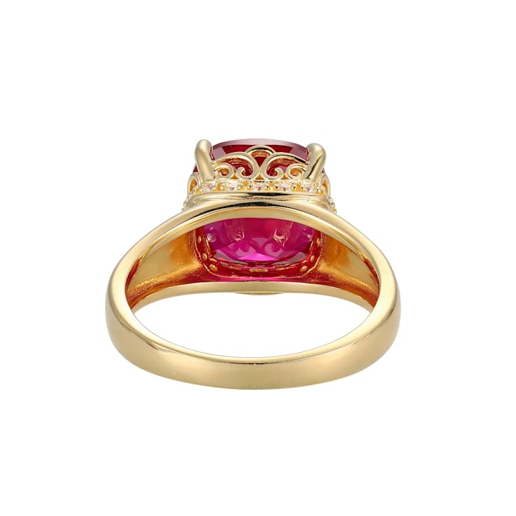 Lab Created Ruby And White Cubic Zirconia 18k Yellow Gold Over Silver
July Birthstone Ring 4.42ctw