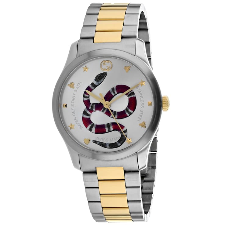 Gucci Unisex's G-Timeless Snake Motif Two-tone Stainless Steel Watch
