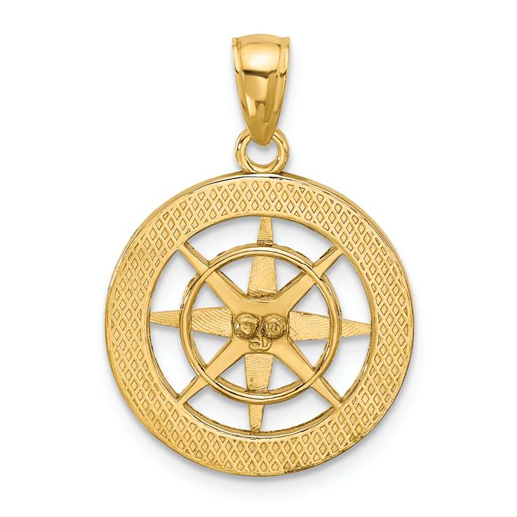 10K Yellow Gold Nautical Compass Charm