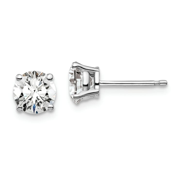 Rhodium Over 14K Gold Certified Lab Grown Diamond 1 1/2ct. VS/SI GH+,
4-Prong Earrings