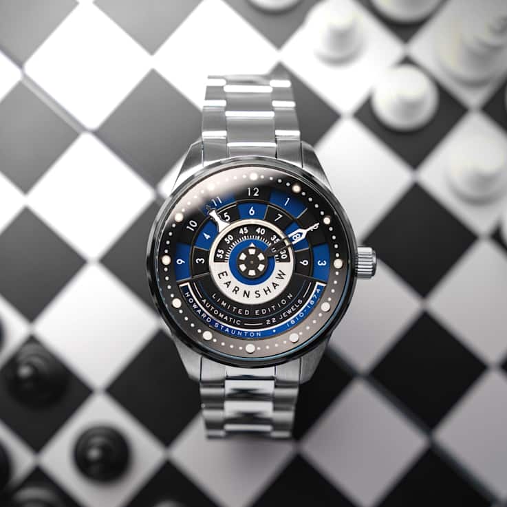 Thomas Earnshaw Staunton Chess Set Automatic Blue Dial Stainless Steel
Band Limited Edition Watch
