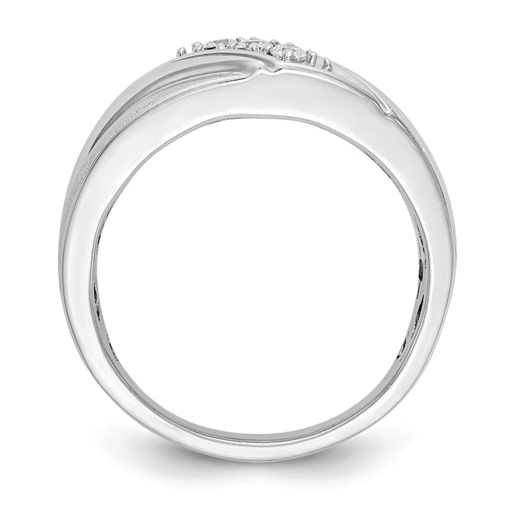 Rhodium Over 14K White Gold Lab Grown Diamond SI1/SI2, G H I, Men's Band