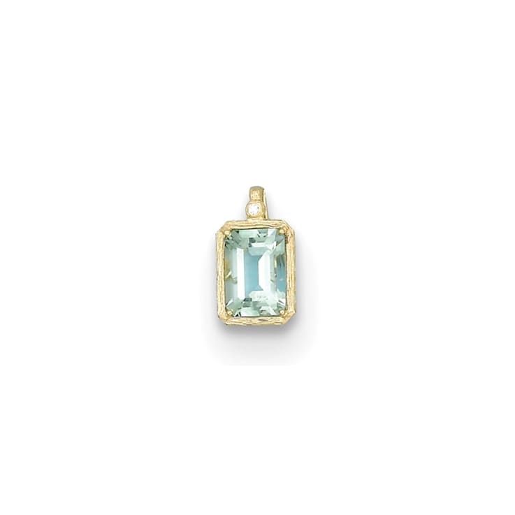 14K Yellow Gold Diamond and Prasiolite Pendant