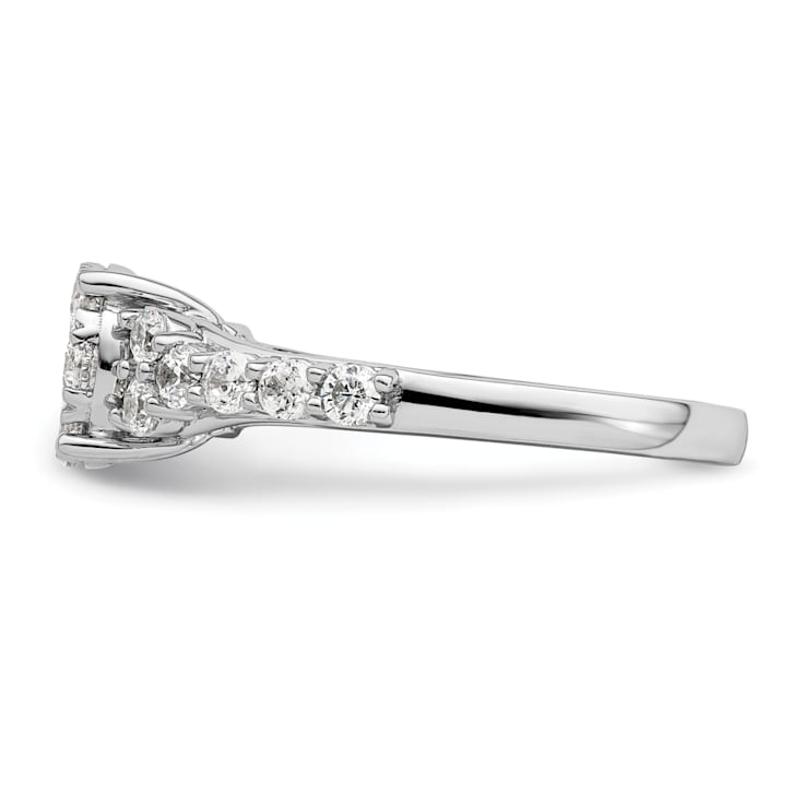 Rhodium Over 14K White Gold Lab Grown Diamond VS/SI GH, Cluster Ring 1.028ctw