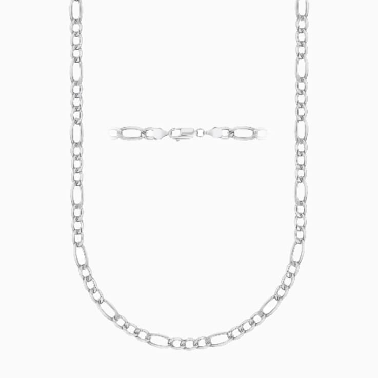 Figaro Chain Necklace In Sterling Silver