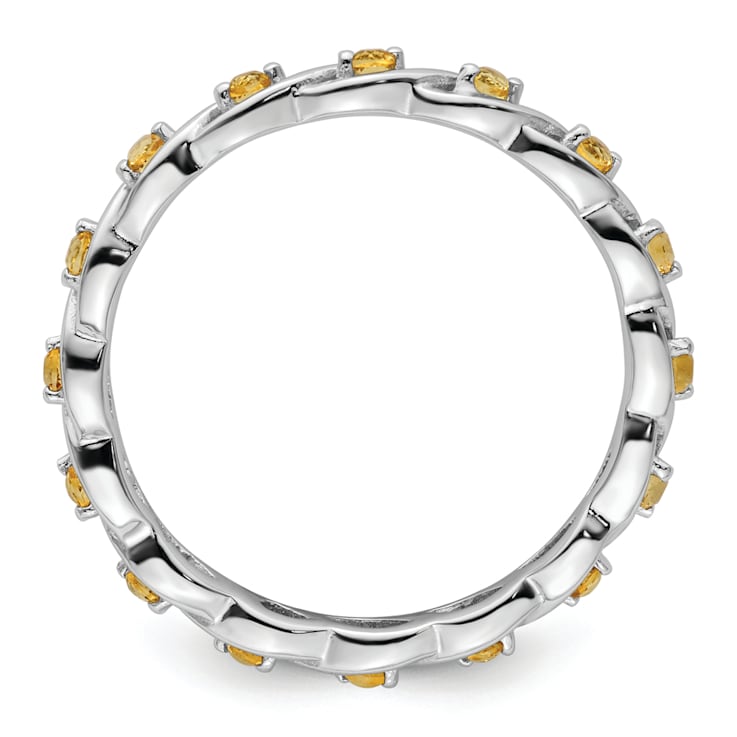 Sterling Silver Stackable Expressions Citrine Ring 0.24ctw