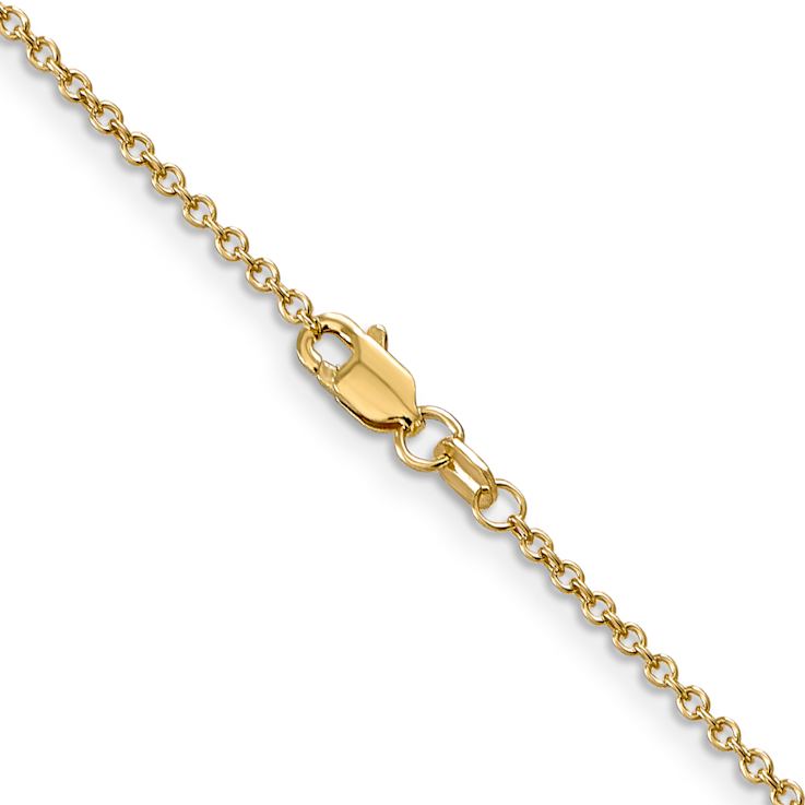 14k Yellow Gold 1.4mm Solid Round Open Wide Link Cable 22 Inch Chain