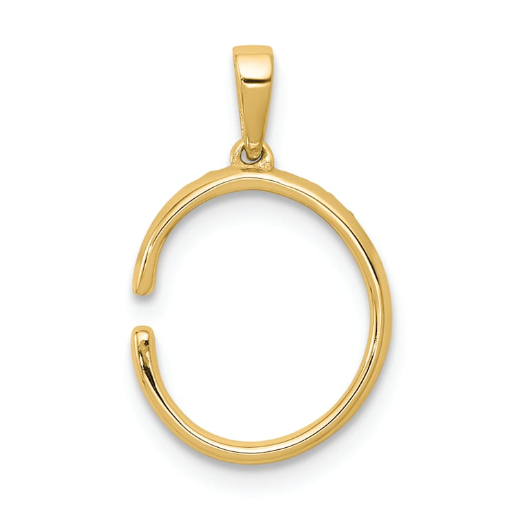 14K Yellow Gold Diamond Letter C Initial Pendant