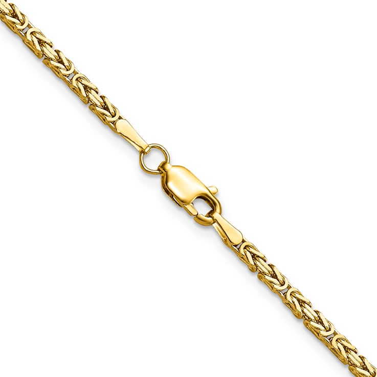 14K Yellow Gold 2mm Byzantine Chain Necklace