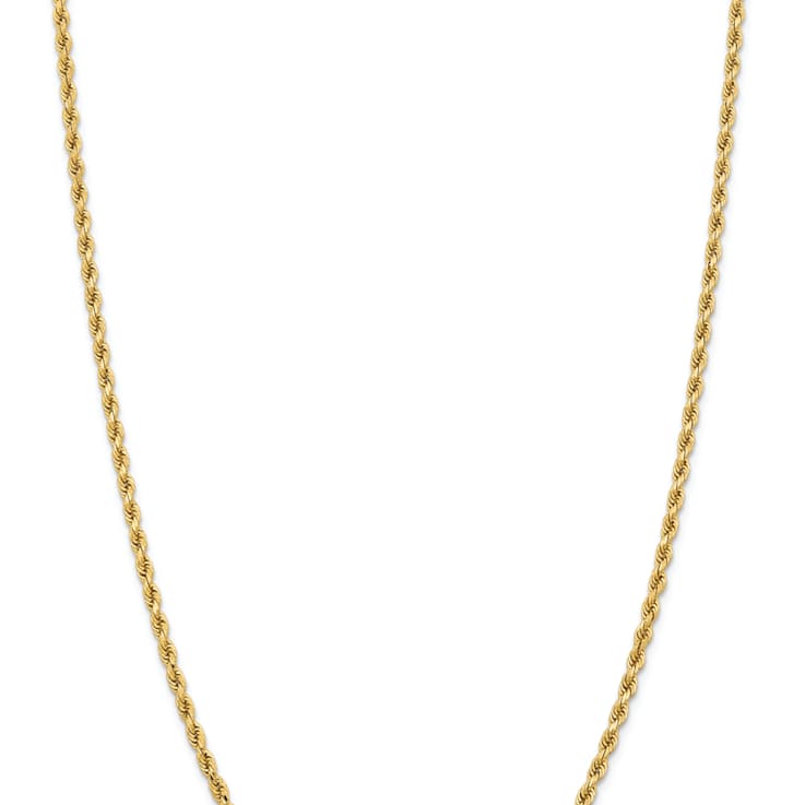 14k Yellow Gold 3.25mm Solid Diamond-Cut Rope 30 Inch Chain