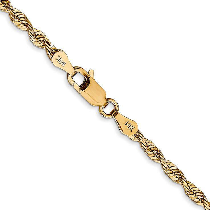 14k Yellow Gold 2.75mm Diamond-Cut Rope 20 Inch Chain