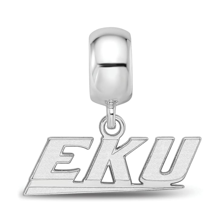 Sterling Silver Rhodium-plated LogoArt Eastern Kentucky University XS
Dangle Bead