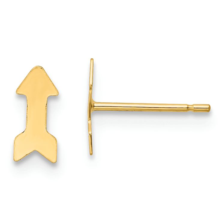14k Yellow Gold Polished Arrow Stud Earrings