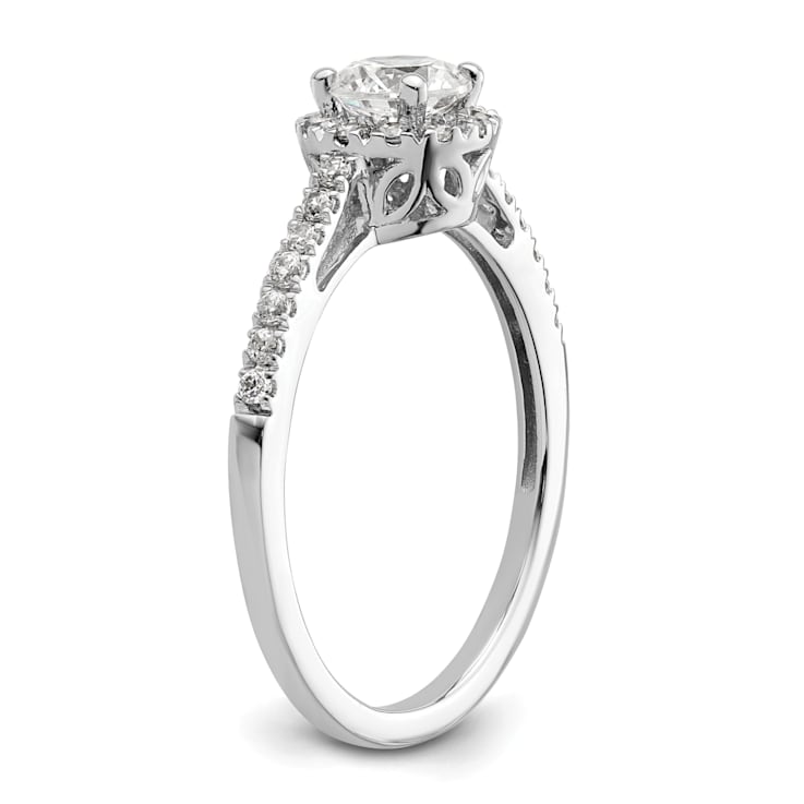 Rhodium Over 14K White Gold Eternal Promise Lab Grown Diamond Halo
Complete Ring 0.76ctw
