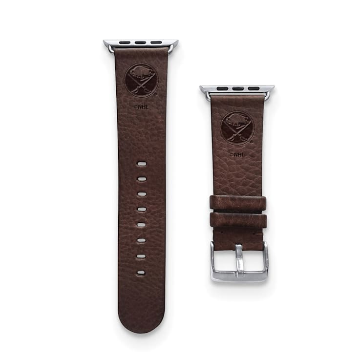 Gametime NHL Buffalo Sabres Brown Leather Apple Watch Band (38/40mm
S/M). Watch not included.
