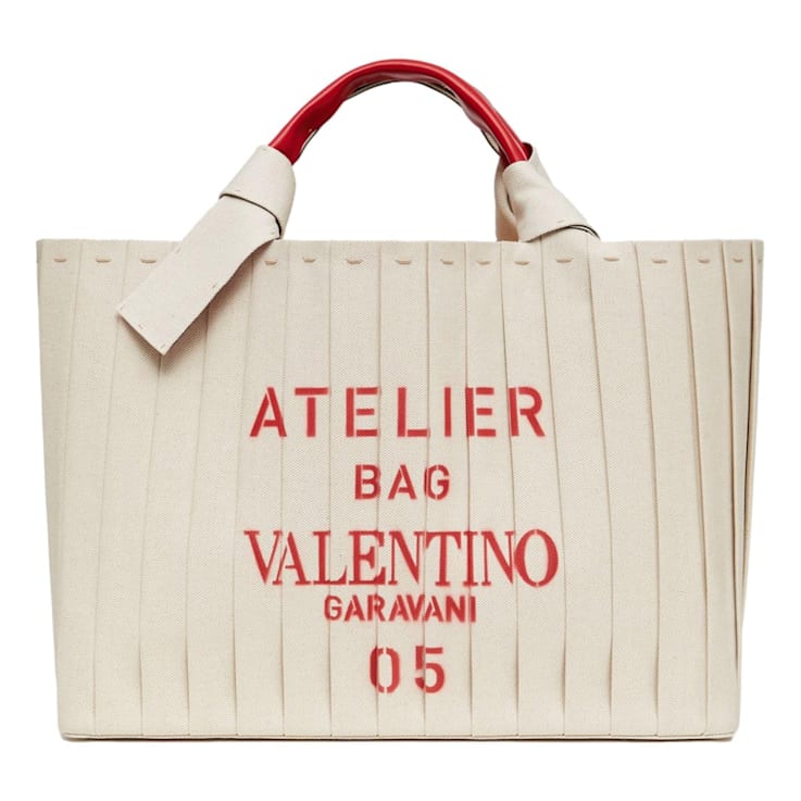 Valentino Garavani 05 Plisse Edition Sac Atelier Large Canvas Tote Bag 12HJKA