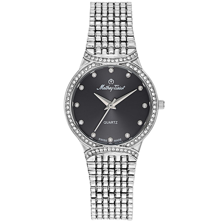 Mathey Tissot Women's Classic Black Dial Stainless Steel Watch