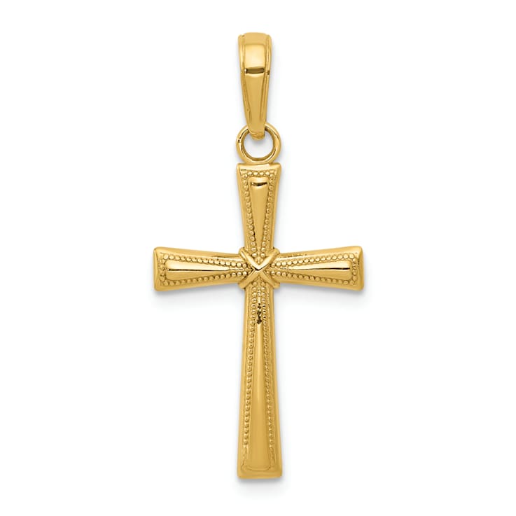 14k Yellow Gold Diamond-Cut X Cross Pendant
