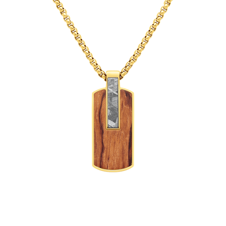 Atlantica Dog Tag Wood Meteorite
