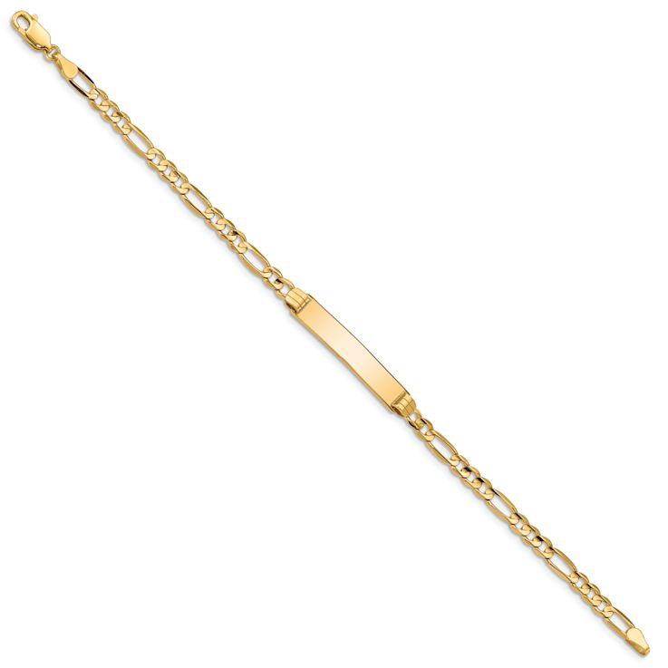 10k Yellow Gold Figaro Link ID Bracelet