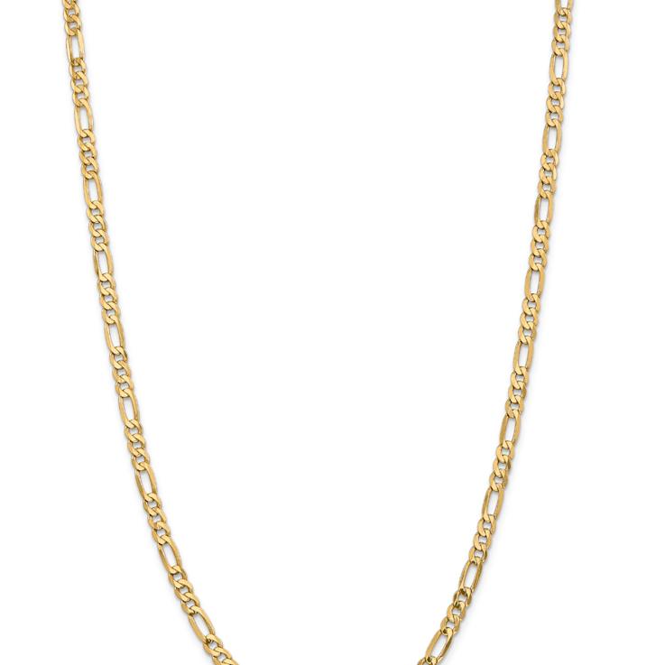 14k Yellow Gold 4.75mm Solid Flat Figaro Link Chain